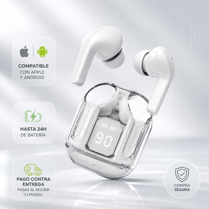 Nuevos Audífonos Inalámbricos Bluetooh CrystalPods (BLANCOS)🎵🎧